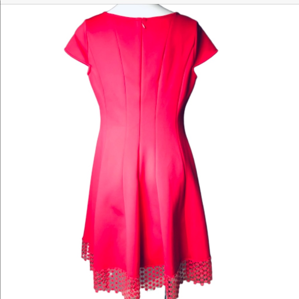 Donna Ricco Raspberry Dress with Cap Sleeves - Picture 4 of 5